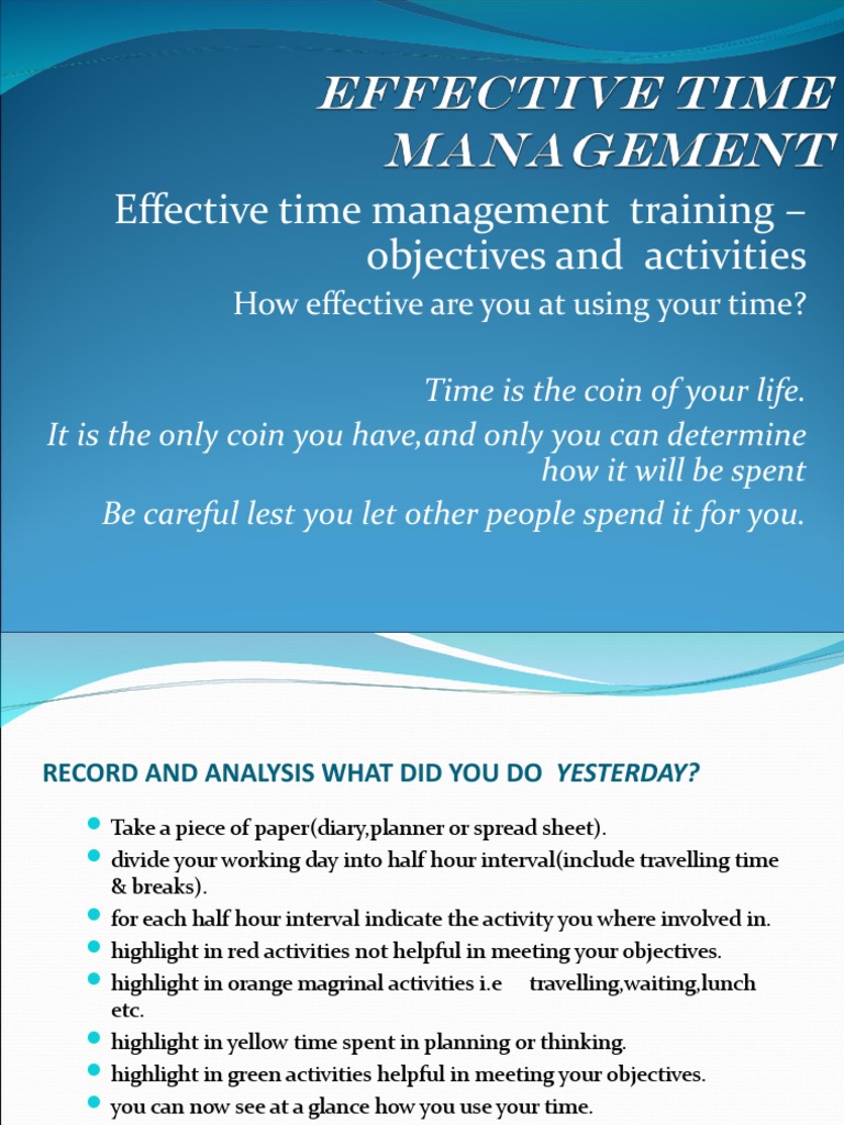 Effective Time Management PDF Psychological Concepts Cognition