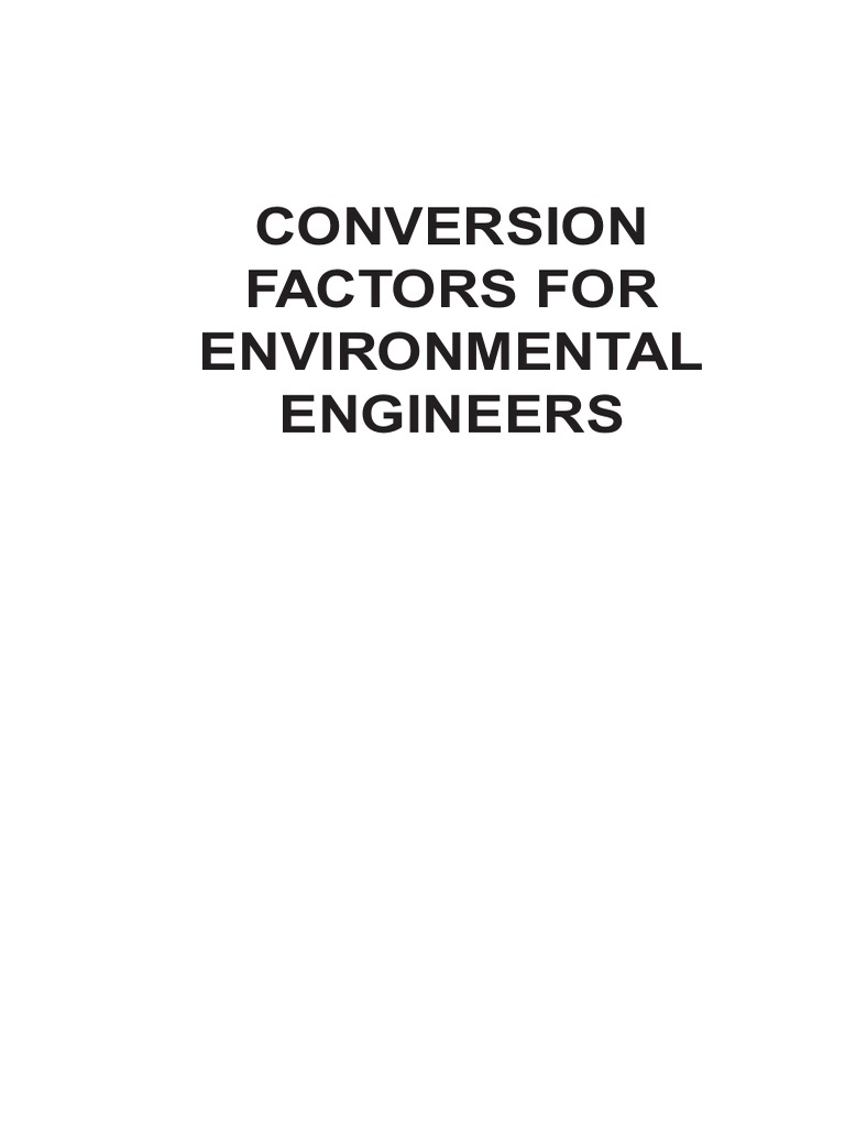 Conversion Factors For Environmental Engineers | PDF | Measurement ...