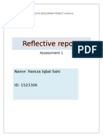 Reflective Report: Name: Hamza Iqbal Sahi