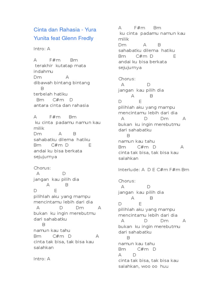 Cinta Dan Rahasia Yura Yunita Feat Glenn Fredly
