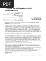 A Inclusão Da Subjetividade No Ensino Da Psicopatologia