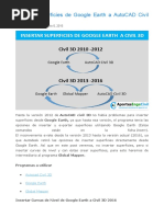 Insertar Superficies de Google Earth a AutoCAD Civil 3D 2016