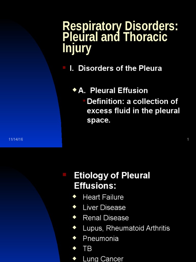 Pleural and Thoracic Injury Overview | PDF | Thorax | Pulmonology