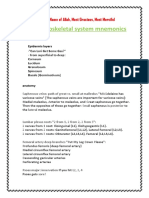 Musculoskeletal System Mnemonics: in The Name of Allah, Most Gracious, Most Merciful