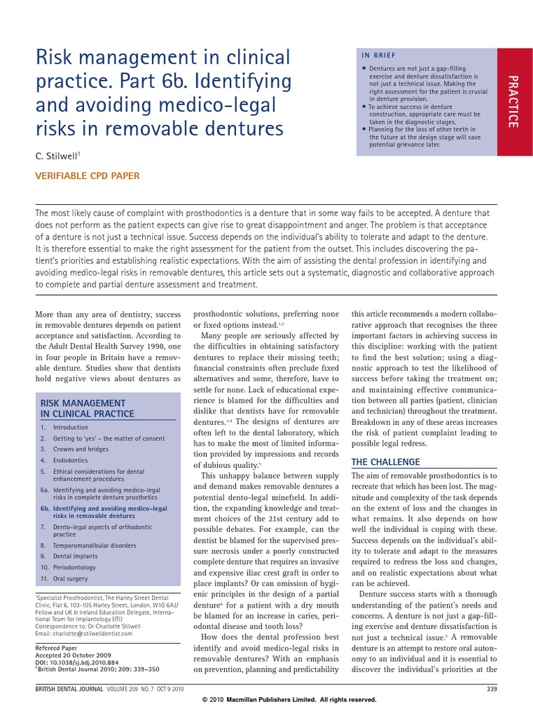 Risk management dental essays image