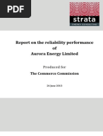 Stratas Report on the Reliability Performance of Aurora Energy Limited 24 June 2013