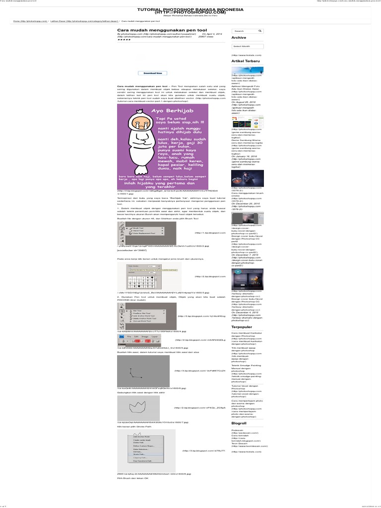 Cara Mudah Menggunakan Pen Tool | PDF | Komputer