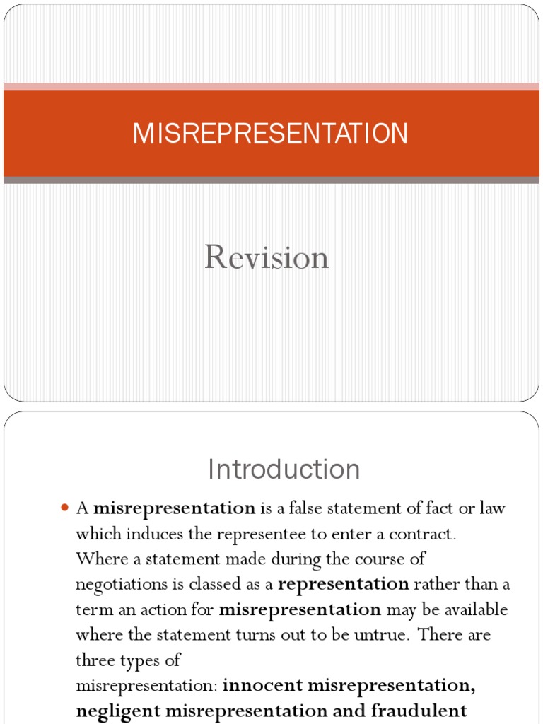 Misrepresentation law teacher picture