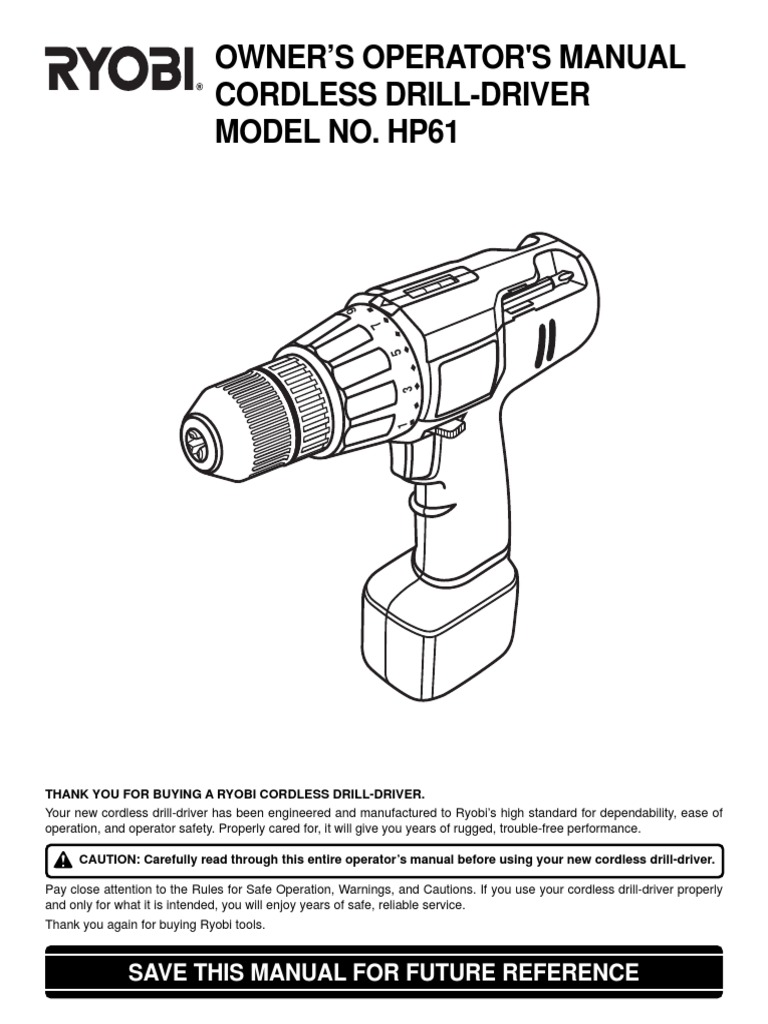 HP61 Cordless Drill Manual PDF Battery Charger Battery (Electricity)