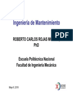 Ingeniería de Mantenimiento: Roberto Carlos Rojas Molina, PHD