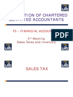 Association of Chartered Certified Accountants: Sales Taxes and Inventory