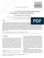 The Integration of Activity Based Costing and Enterprise Modeling For Reengineering Purposes