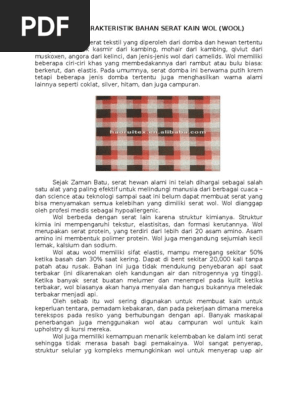 Sifat Dan Karakteristik Bahan Serat Kain Wol Pdf