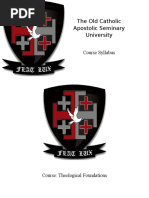 The Old Catholic Apostolic Seminary University: Course Syllabus