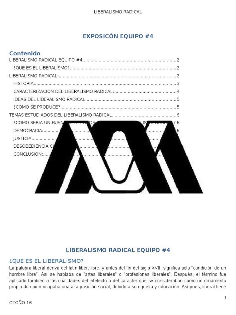 Liberalismo Radical: Historia y Características | PDF | Radicalismo ...