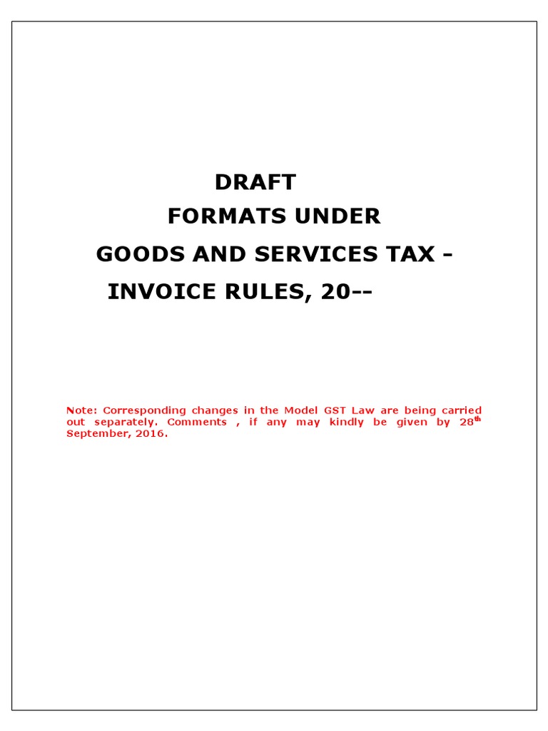 Draft Formats Under Invoice Rules PDF | PDF