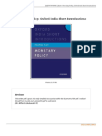Monetary Policy Oxford India Short Introductions