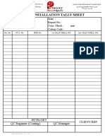 Anode Installation Tally Sheet