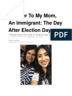 A Letter To My Mom An Immigrant - The Day After Election Day