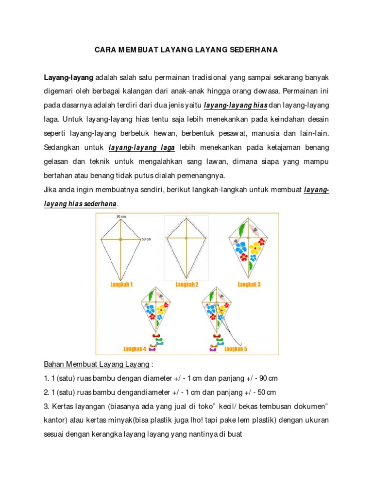 Cara Membuat Layang Layang