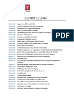 Fixed Issues Esprit 2016 R4 PDF