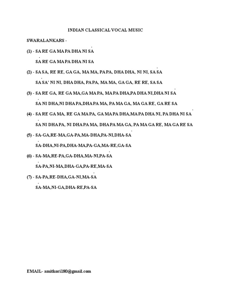 Indian Classical Vocal Music Swaralankar By Amit Kori Pdf