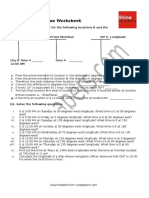 Longitude and Time Worksheet