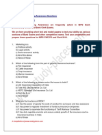 IBPS CWE Banking Awareness Model Paper 1