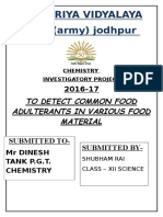 Kendriya Vidyalaya No.2 (Army) Jodhpur: To Detect Common Food Adulterants in Various Food Material