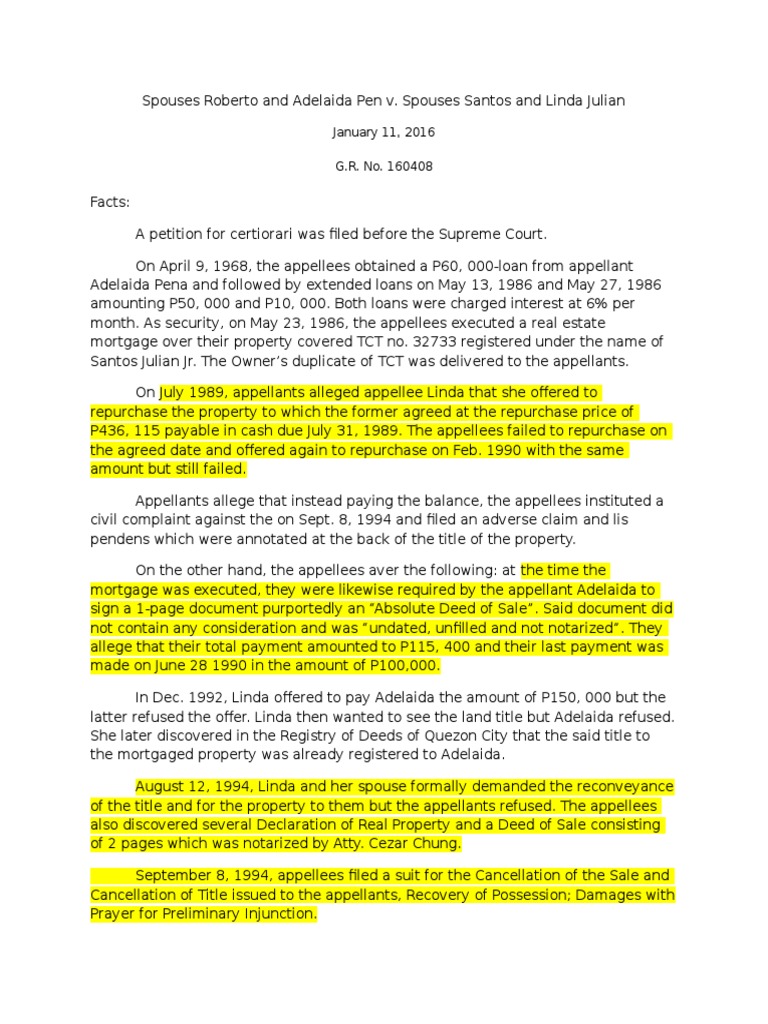 Property Law Cases Compilation Easement Lease