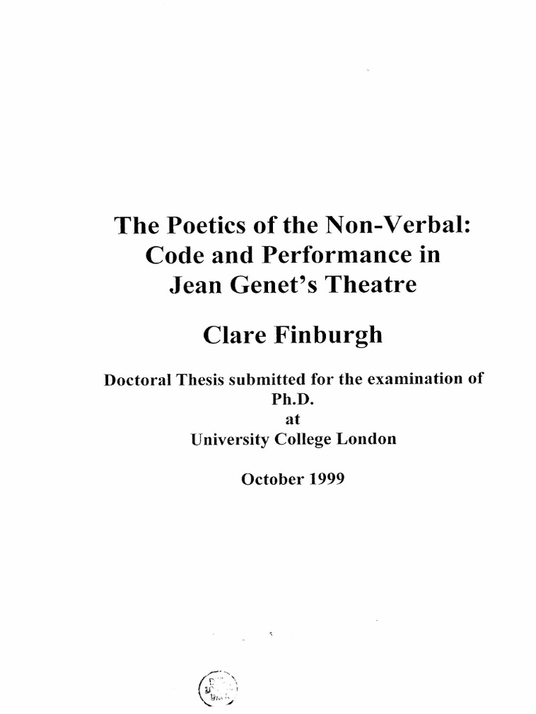 Code and Performance in Jean Genet, PDF, Aristotle