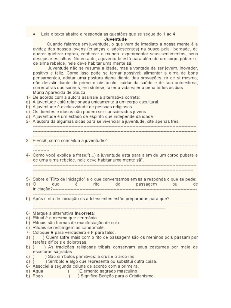 Leia O Texto E Depois Responda As Questões
