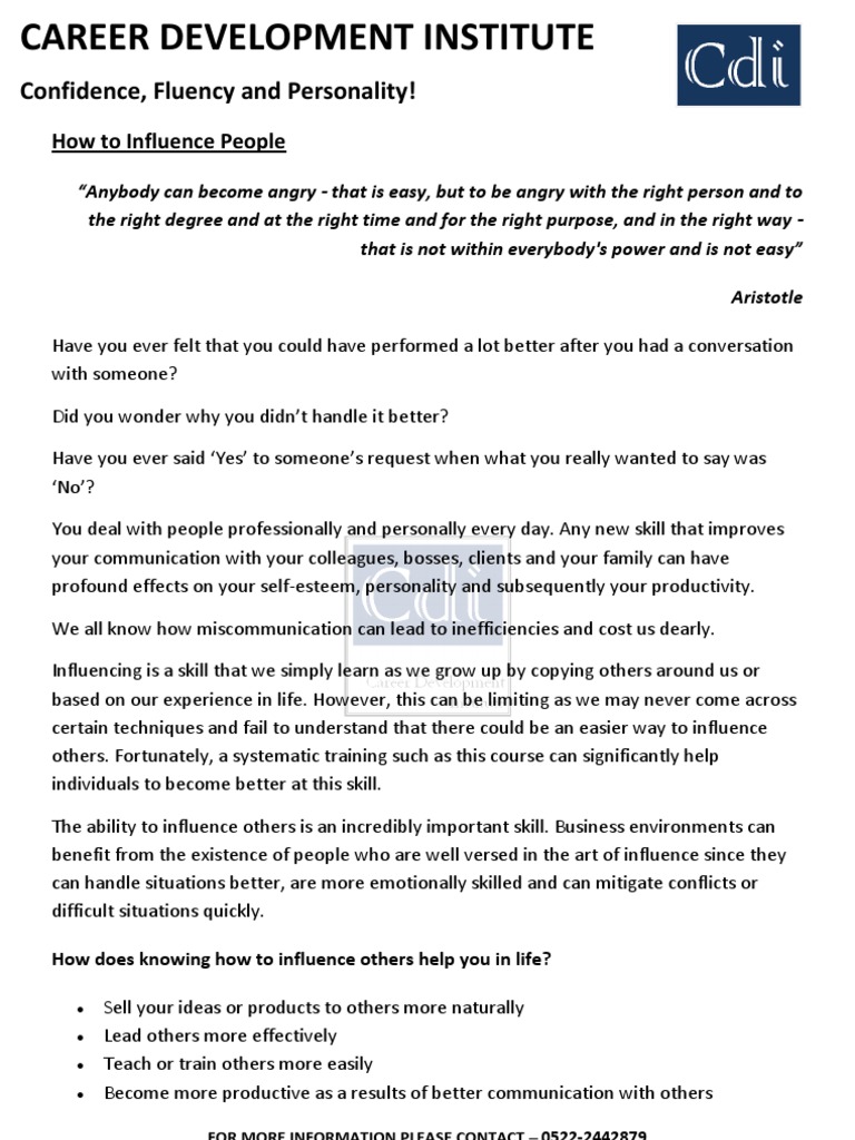 Mastering Influence for Personal Growth | PDF | Emotions | Motivation