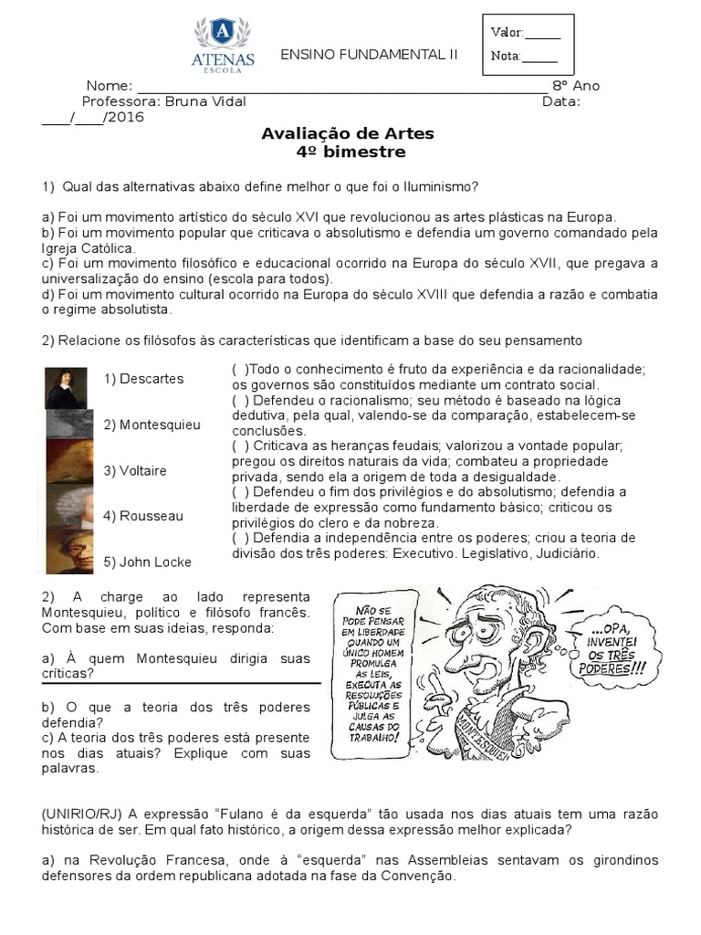 Exercicios De Historia Revolução Francesa 8o Ano