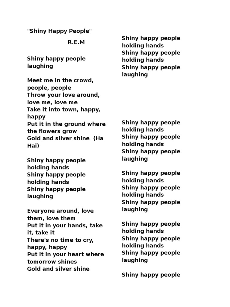 R.E.m Shiny Happy People PDF
