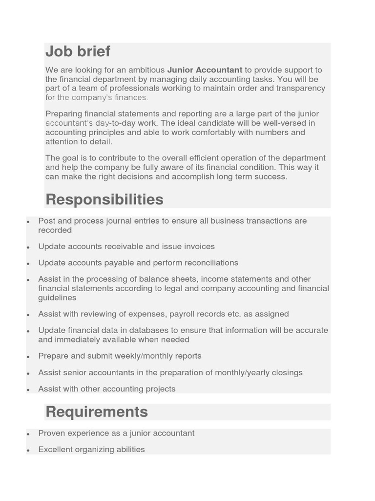 Job Brief | PDF