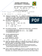 EXAMEN MATEMÁTICAS 1o ESO GRUPO A