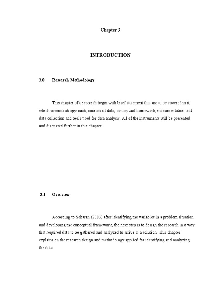 chapter 3 quantitative research format