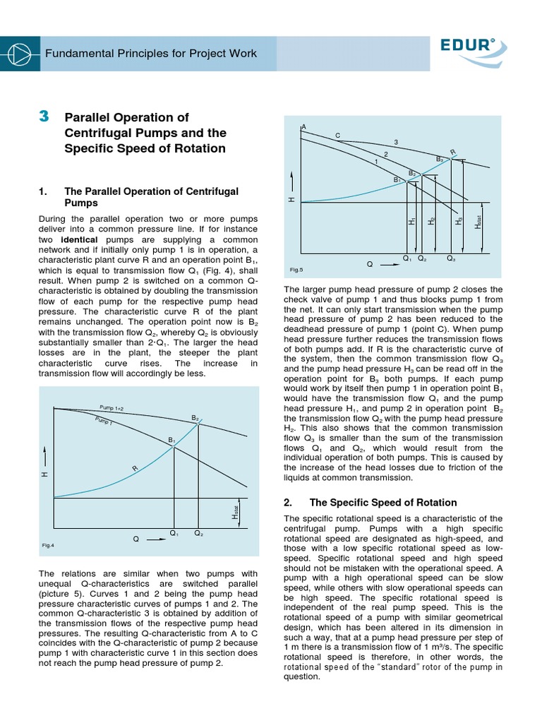 Parallel Operation of Centrifugal Pumps Turbine Pump