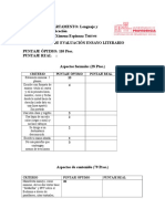 Pauta Evaluación Ensayo Literario III Medio