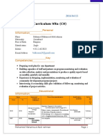 Curriculum Vita (CV) : - Personal Information