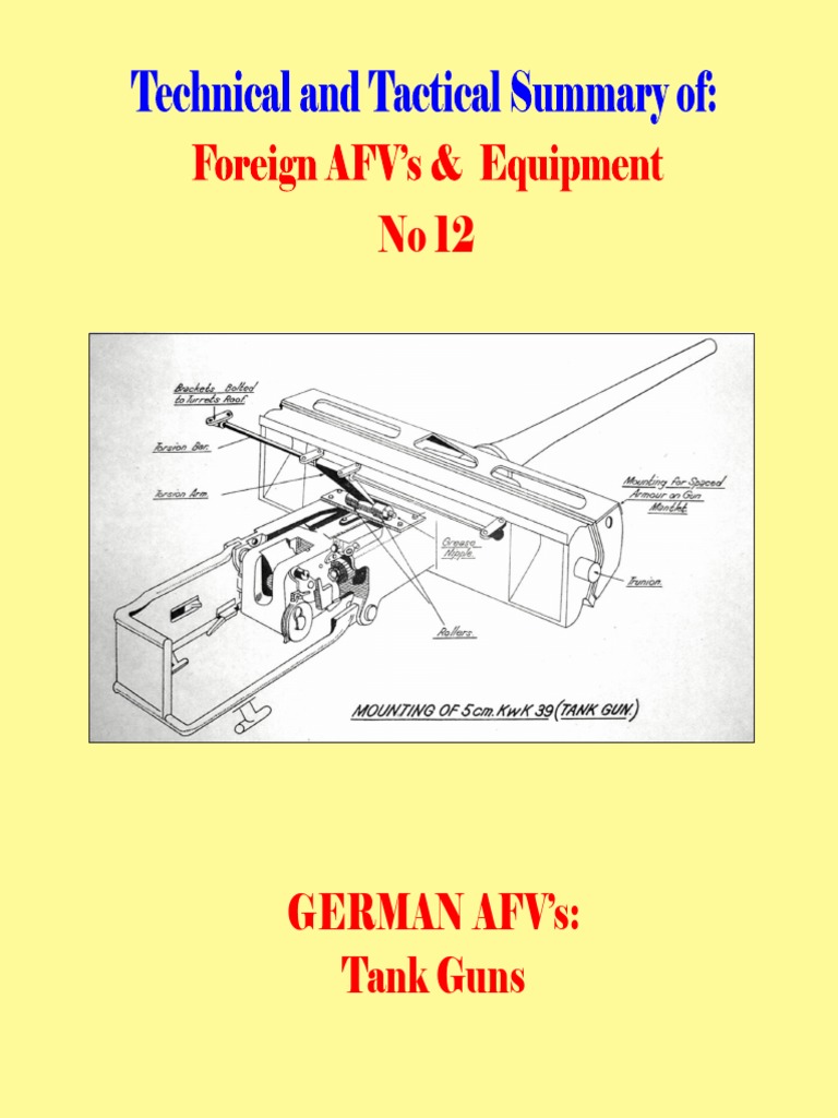 German AFVs: Overview of Tank Guns | PDF