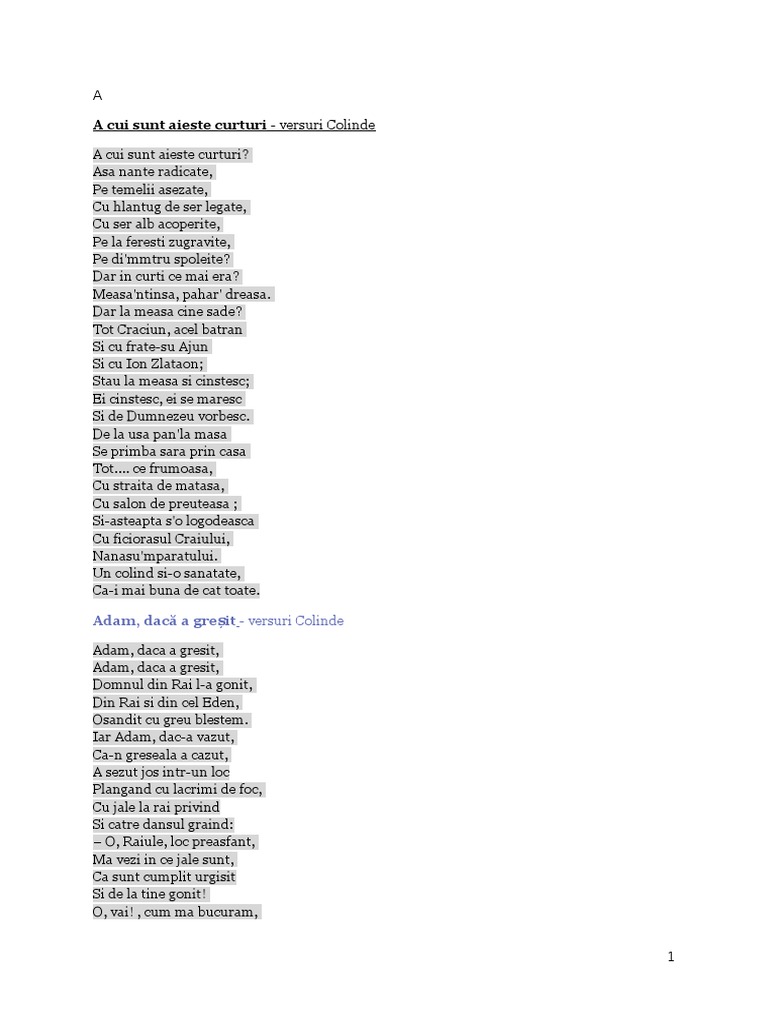 Andreas: Leru I Ler Si Dalbe Flori Versuri