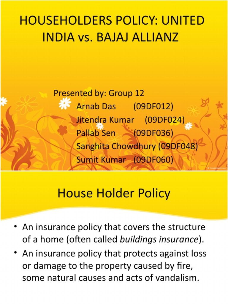 Householders Policy United India vs. Bajaj Allianz PDF Insurance