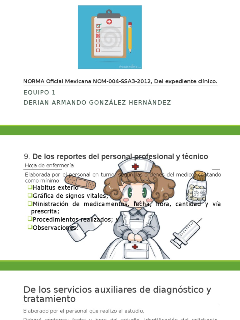 NORMA Oficial Mexicana NOM004SSA32012, Del Expediente