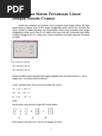 Download Penyelesaian Sistem Persamaan Linear Dengan Metode Cramer by Fungky King SN331242245 doc pdf