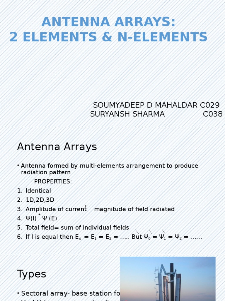 Antenna Arrays: Types & Properties | PDF