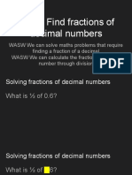 Copy of WALT Find Fractions of Decimal Numbers REVISED