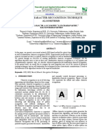 Optical Character Recognition Technique Algorithms