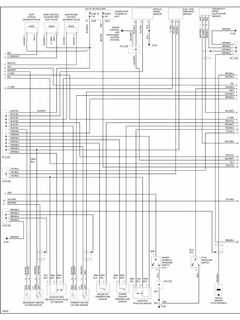 Honda Civic EK Wiring Diagram Engine Controls 2 of 3 | PDF